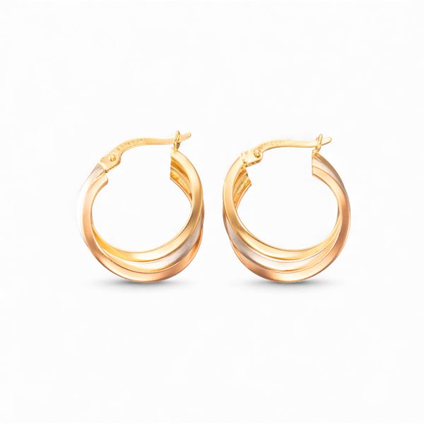 Øreringer, flerfarget gull