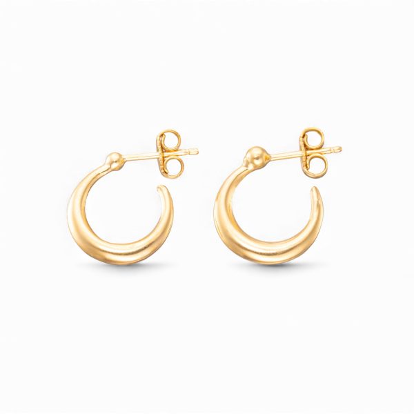 Øreringer, gult gull