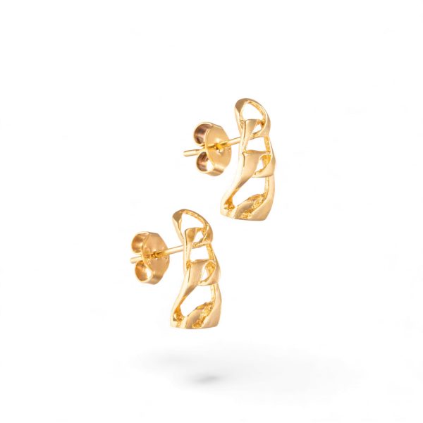 Gjennombrutte øredobber, gult gull