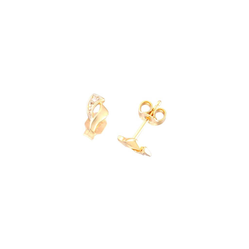 Øredobber, gult gull, diamanter (0,01 ct.)