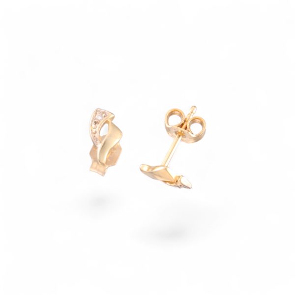 Øredobber, gult gull, diamanter (0,01 ct.)