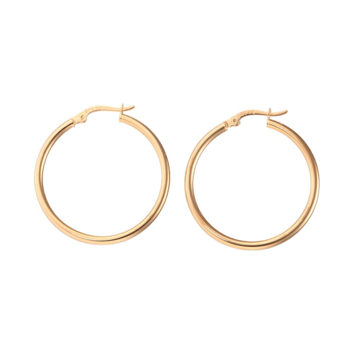 Øreringer, gult gull