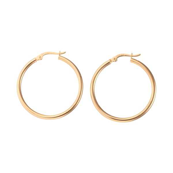 Øreringer, gult gull