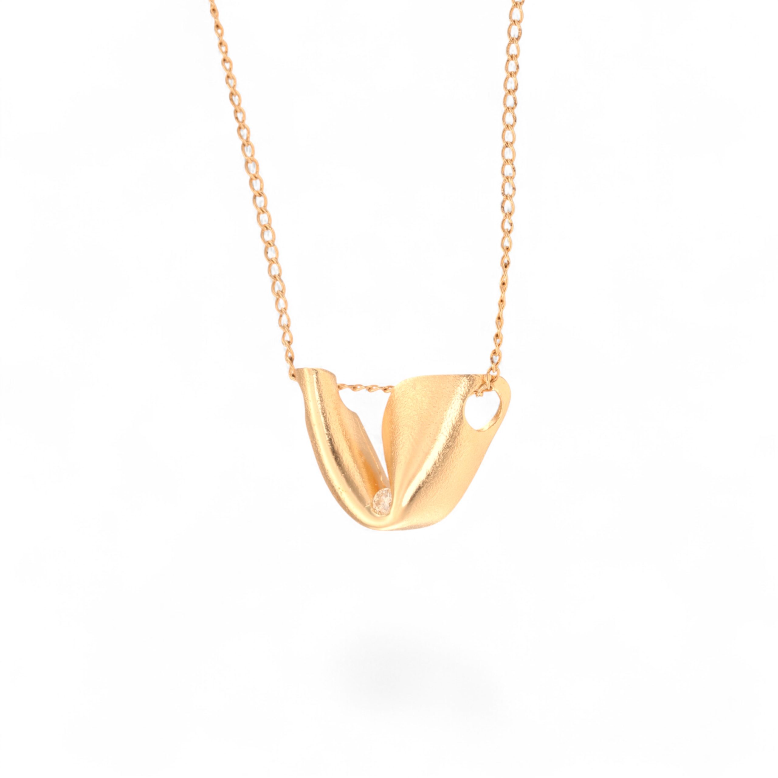 Anheng, gult gull, diamant (0,05 ct.) - Bilde 3