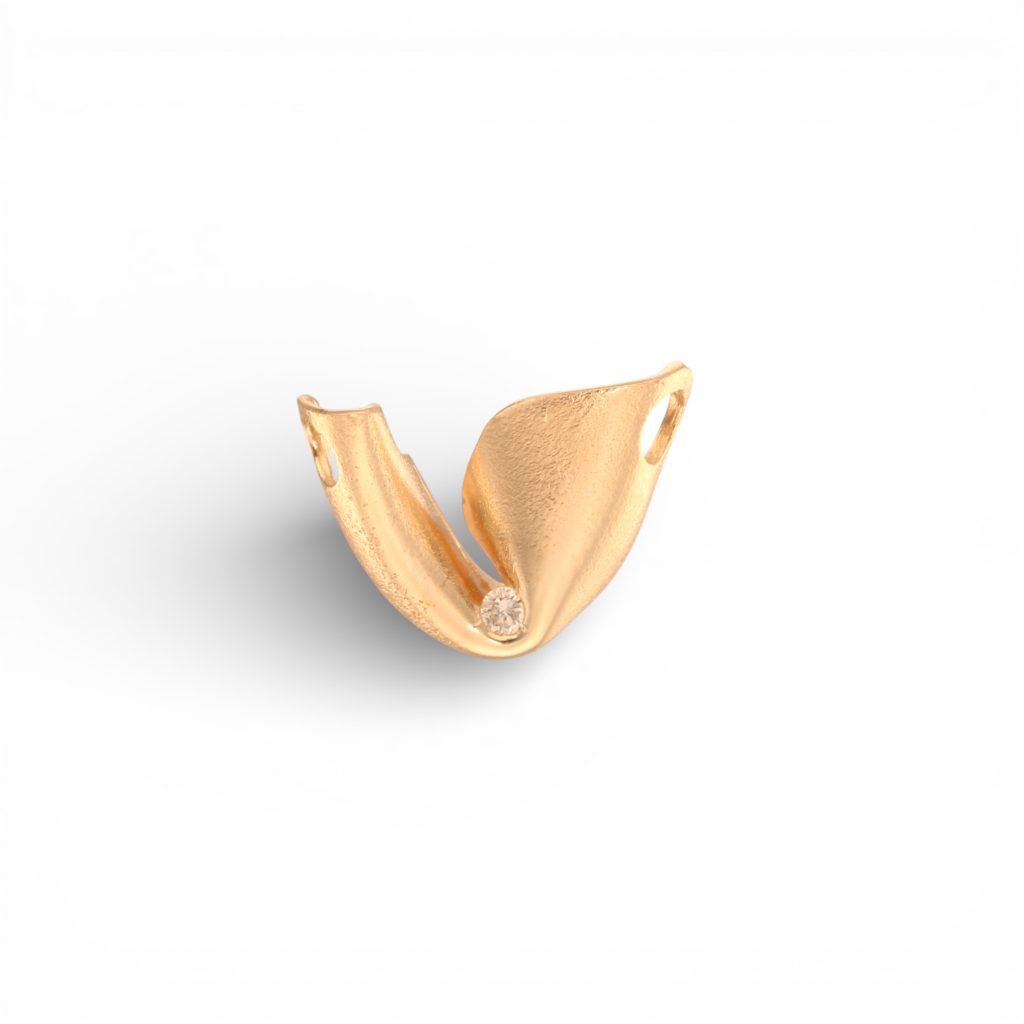 Anheng, gult gull, diamant (0,05 ct.)