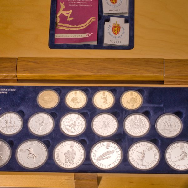 Lillehammer OL 1994 myntsett gull, sølv