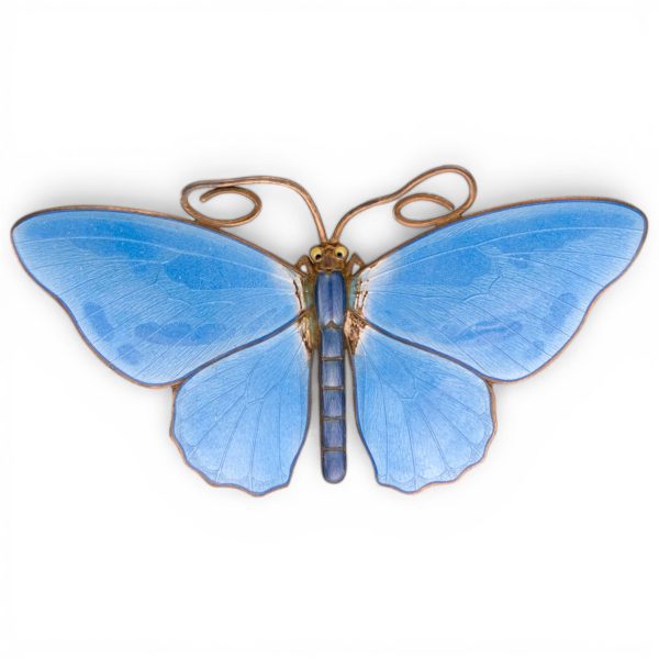 Emalje sommerfugl nål, sterling sølv