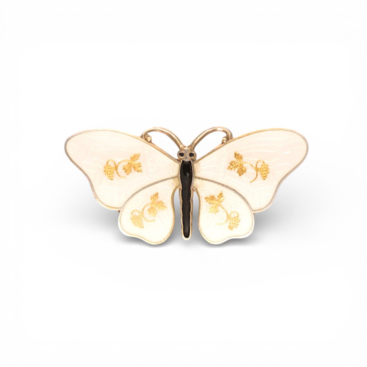 Emalje sommerfugl, sterling sølv