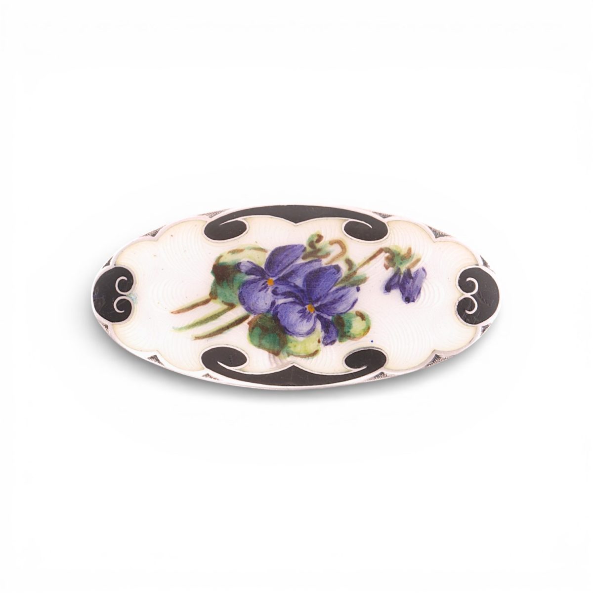 Emalje brosje, sterling sølv