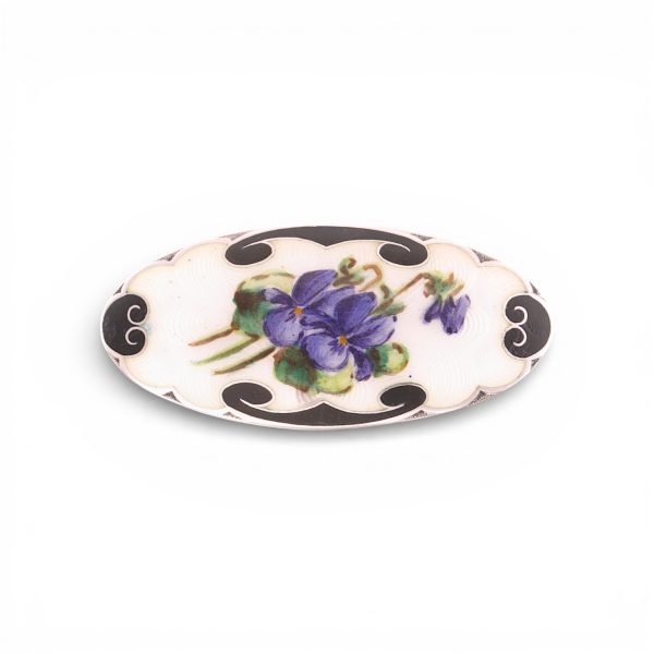 Emalje brosje, sterling sølv