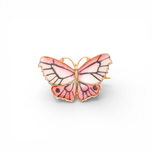 Emalje sommerfugl, sterling sølv