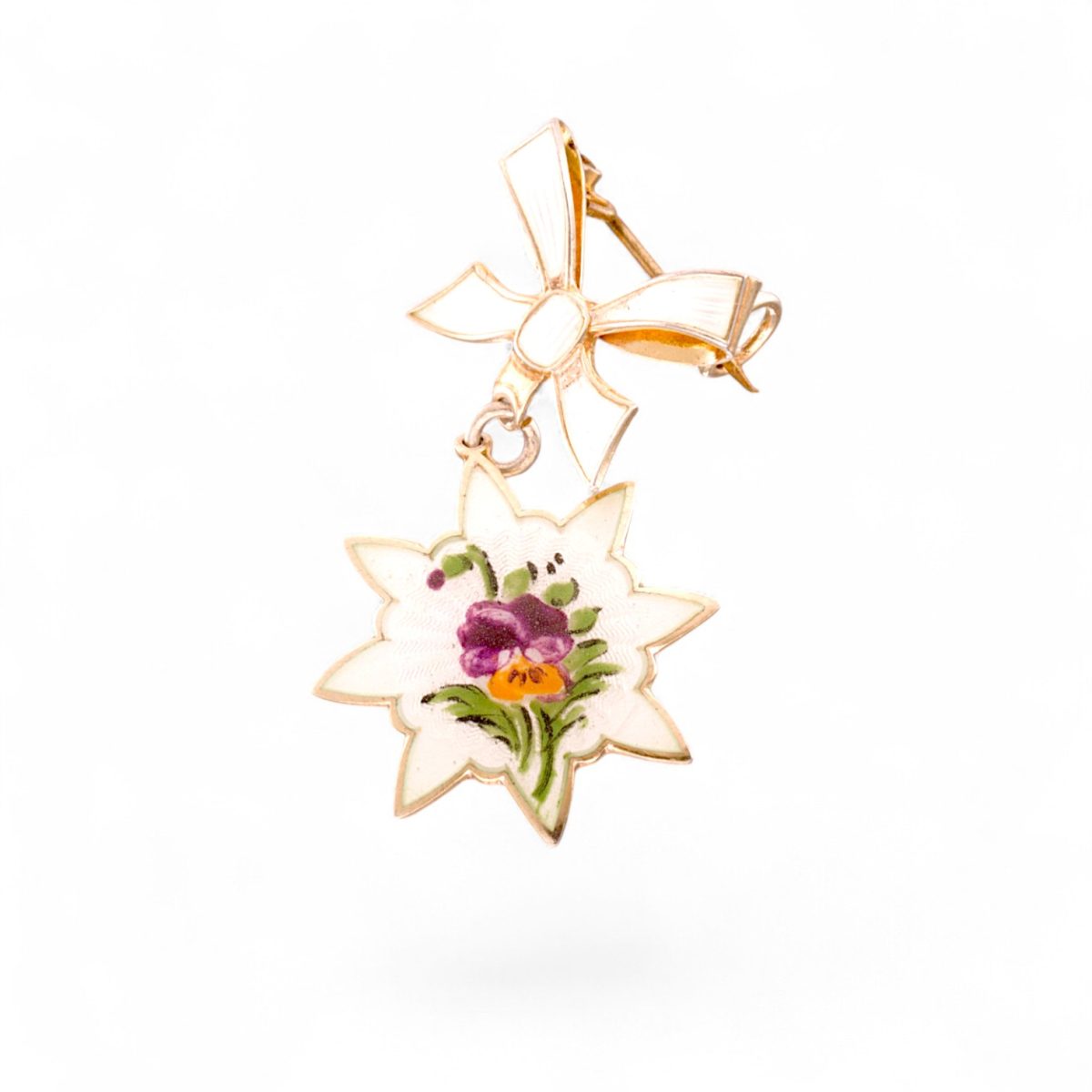 Emalje nål, sterling sølv