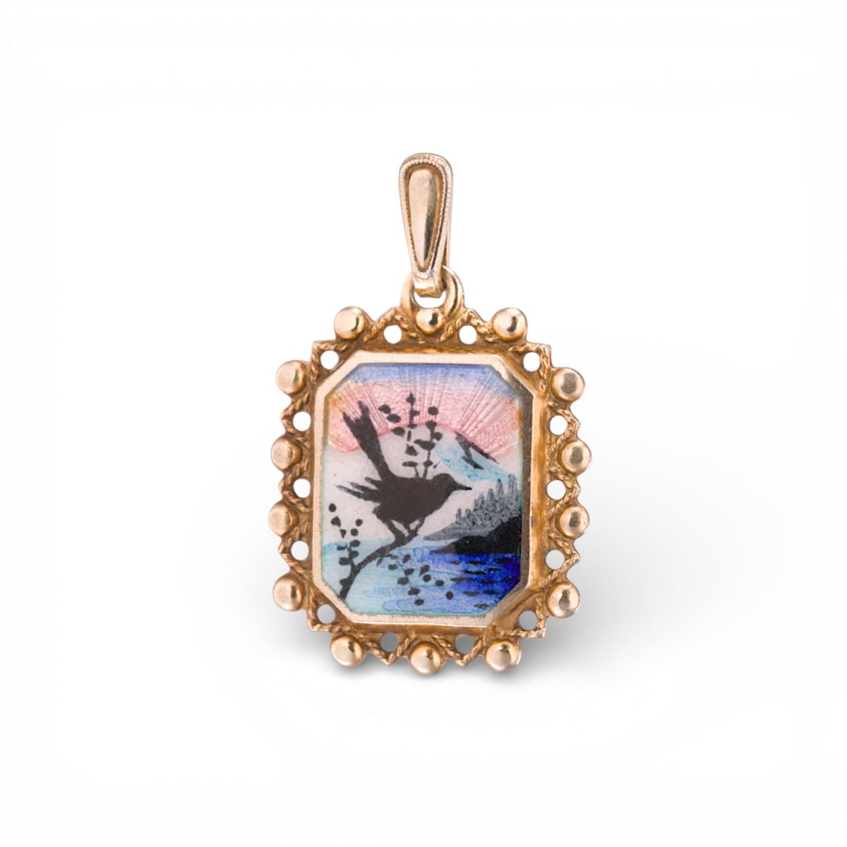 Emalje anheng, sterling sølv