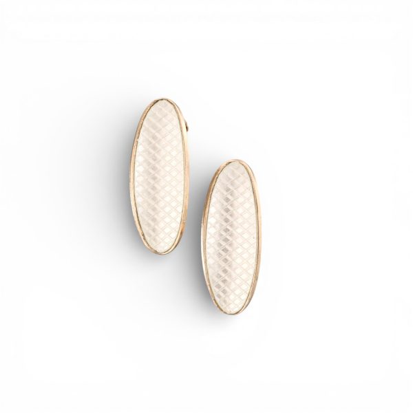 Emalje øreklips, sterling sølv