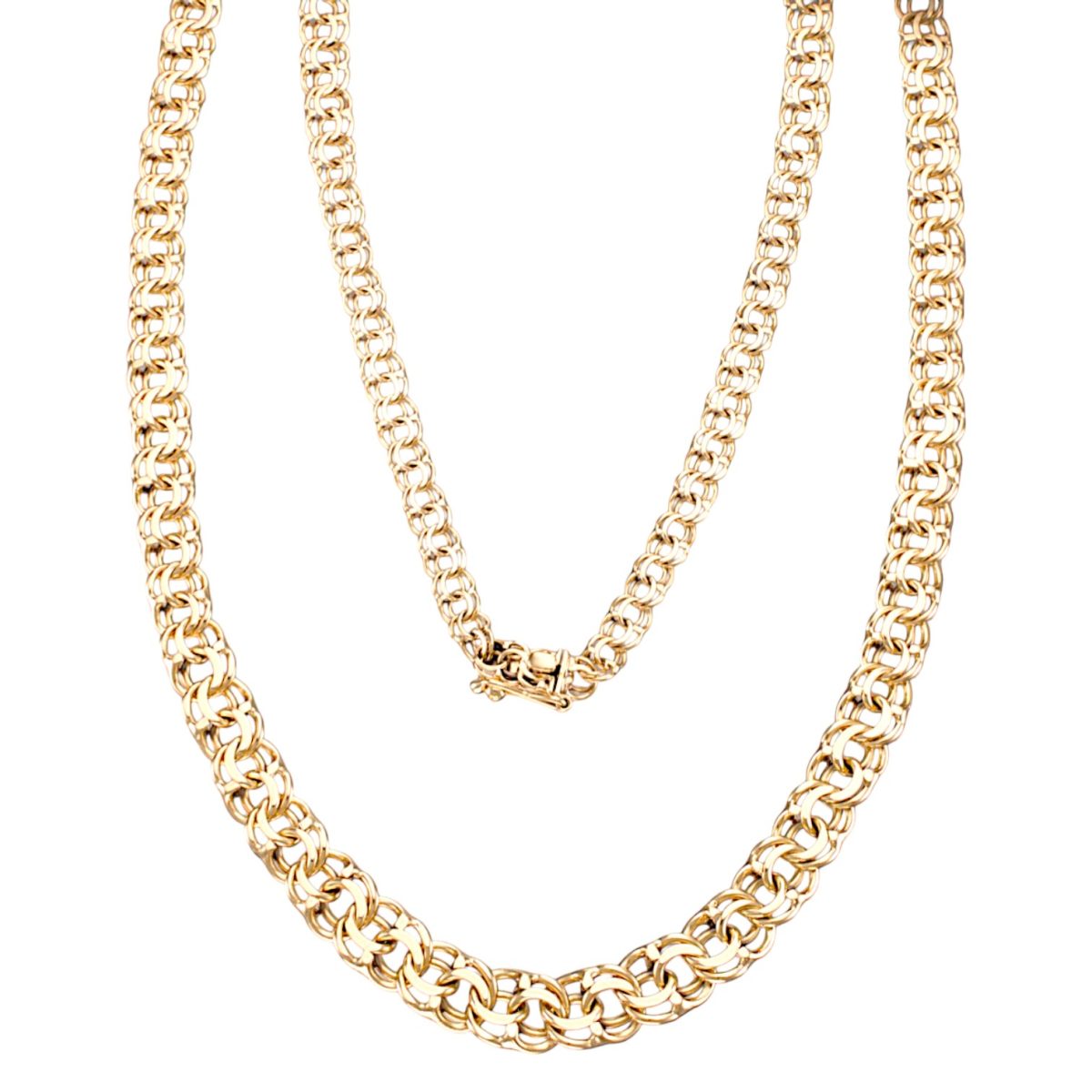 Bismarck halskjede 44 cm, gult gull