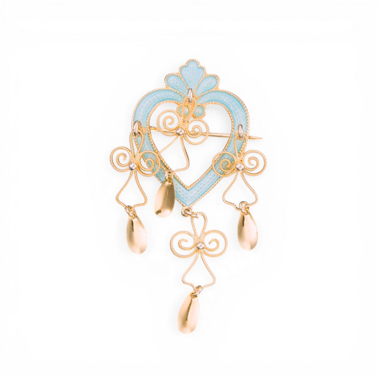 Hjertesølje, emalje, sterling sølv