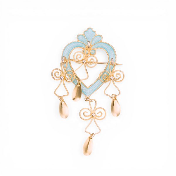 Hjertesølje, emalje, sterling sølv