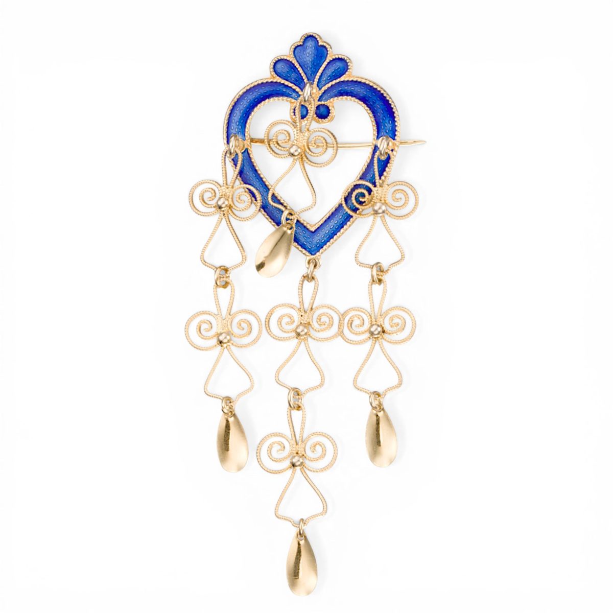 Hjertesølje, emalje, sterling sølv