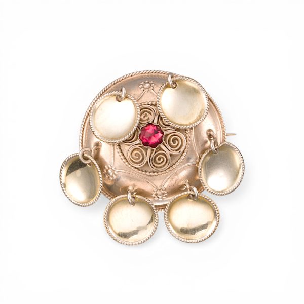 Antikk sølje, sølv, glassten