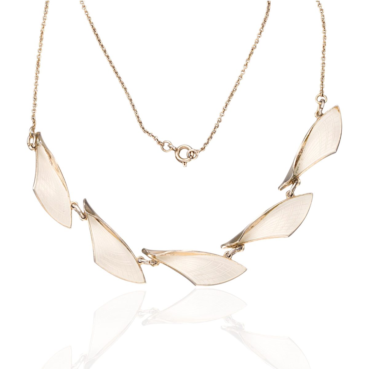 Emalje halskjede, sterling sølv