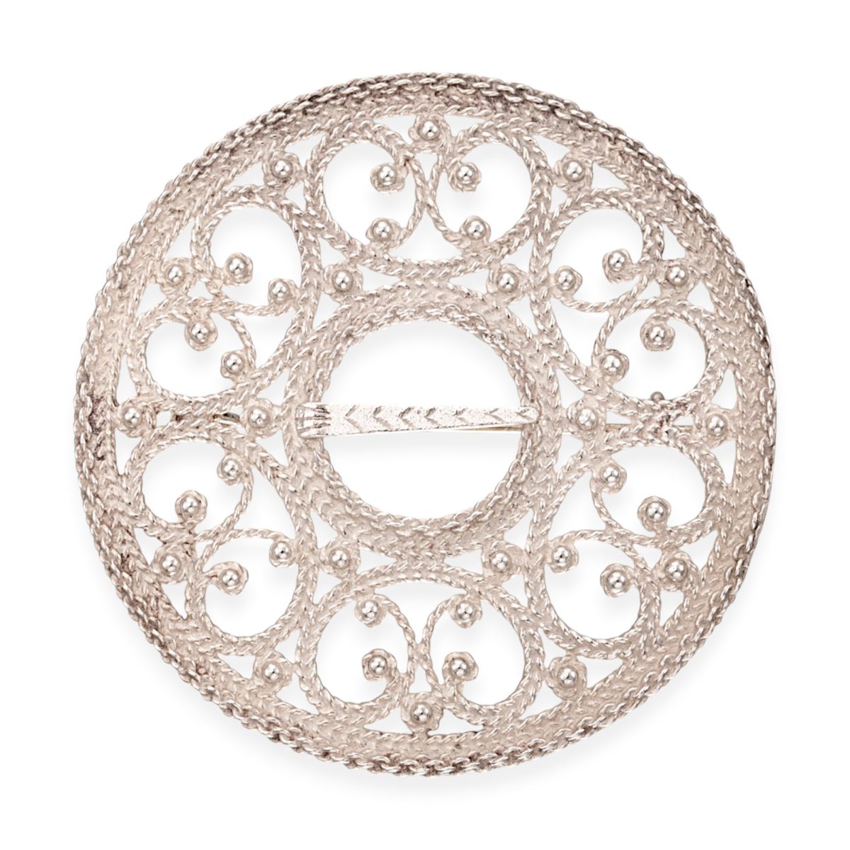 Gjennombrutt brosje, sølv