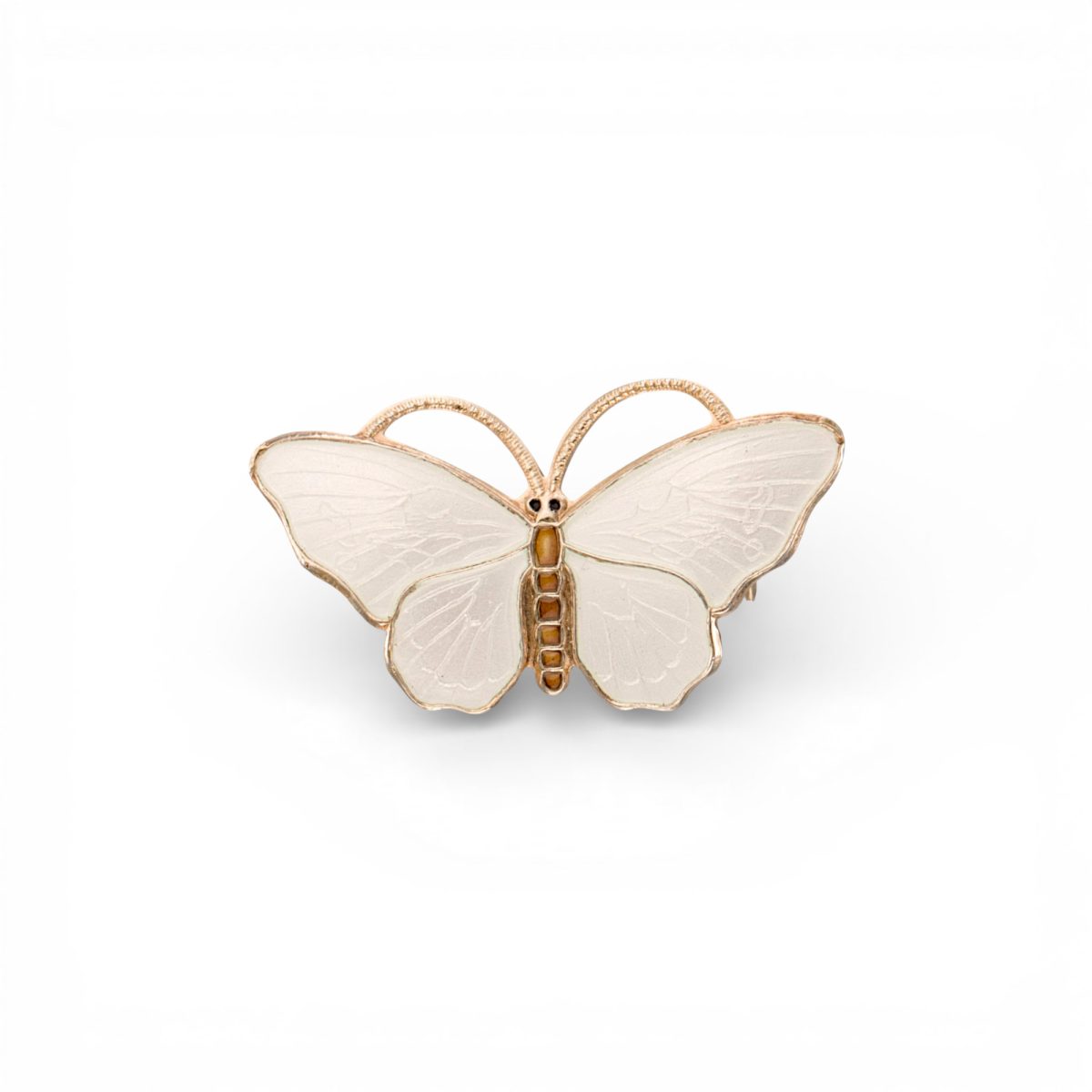 Sommerfugl, emalje, sølv