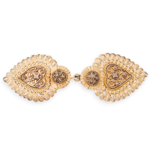 Antikk fligranspenne, forgylt sølv