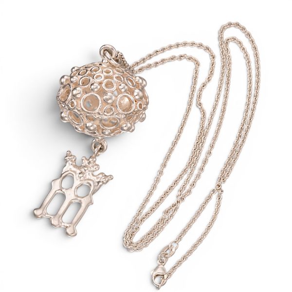 Komsekule med kjede, sterling sølv