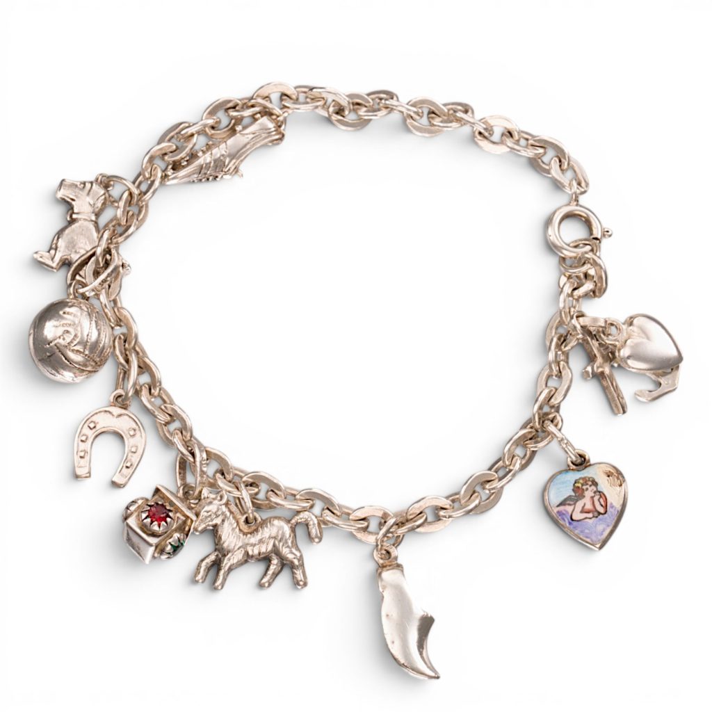 Charms armbånd (19 cm), sølv
