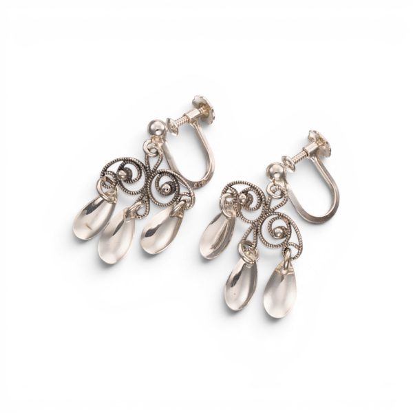 Bunad øreskru, sølv