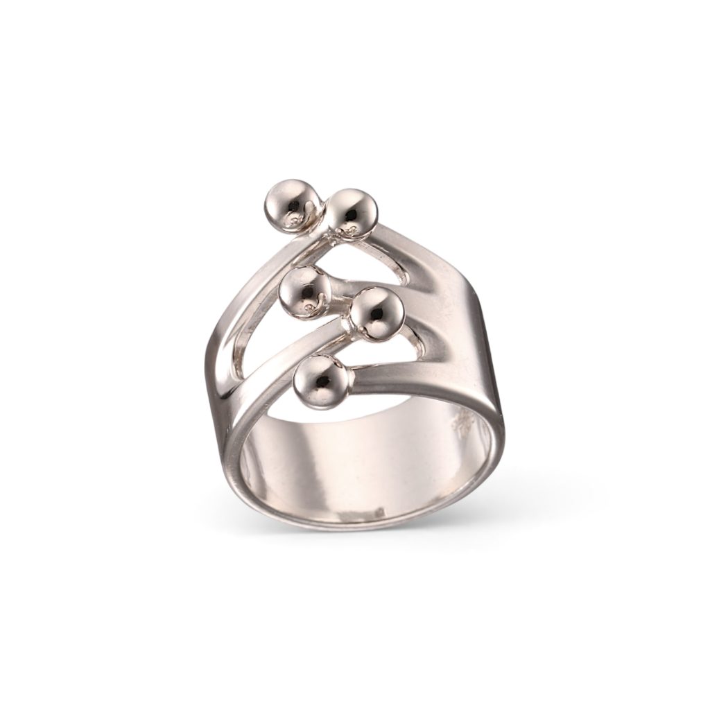 Ball ring, sterling sølv