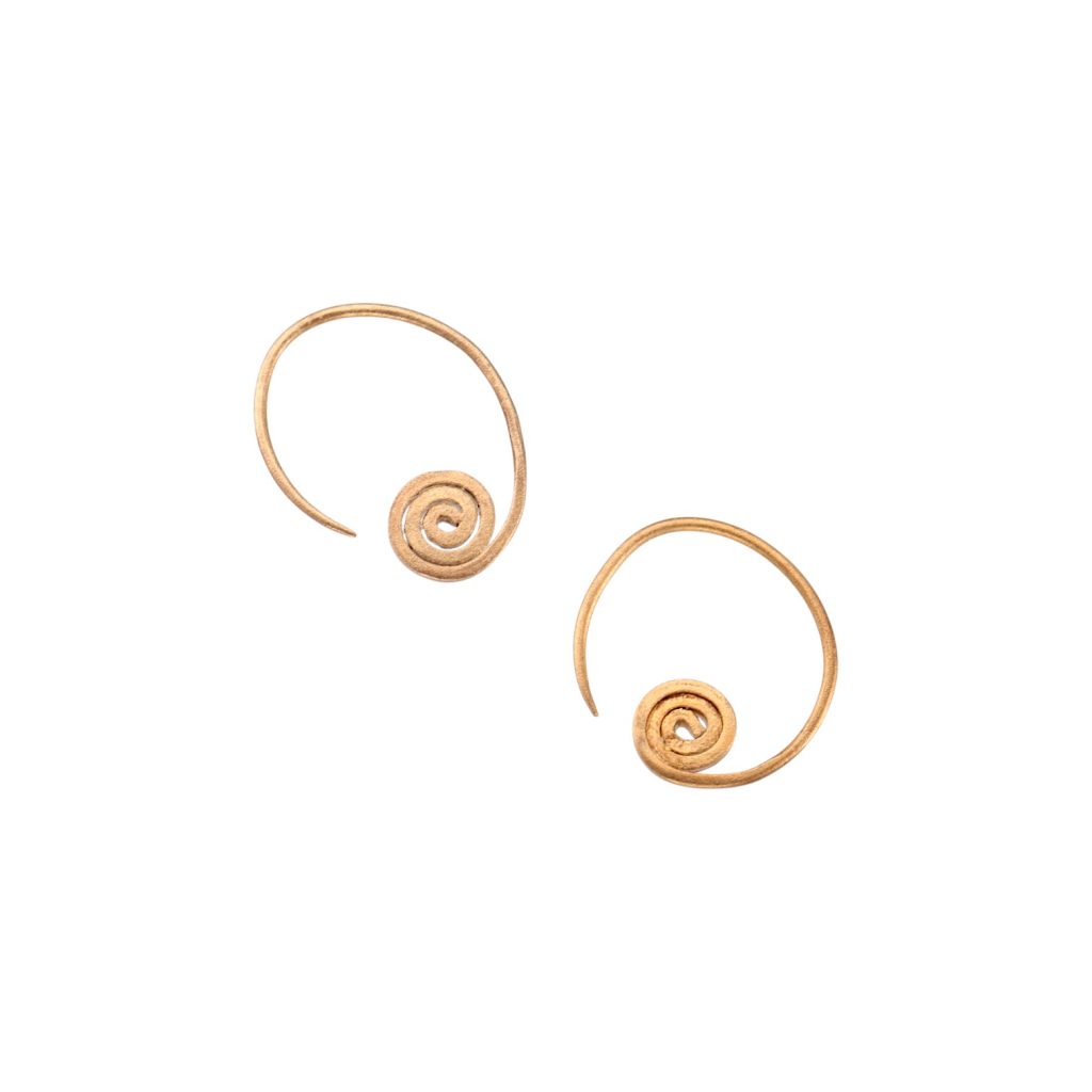 Spiral øreringer, forgylt sterling sølv